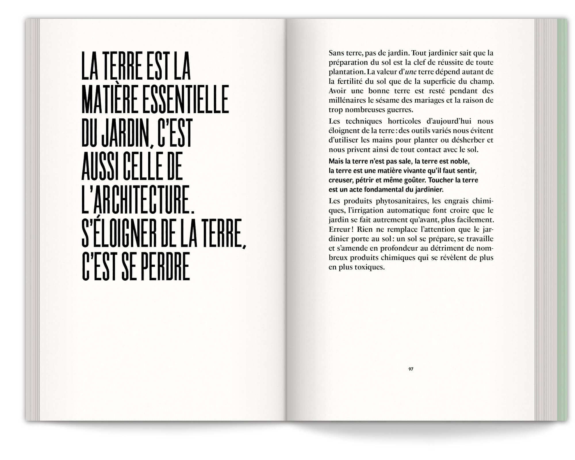 Le manifeste est rythmé par les grandes parties du manifeste, design graphique IchetKar