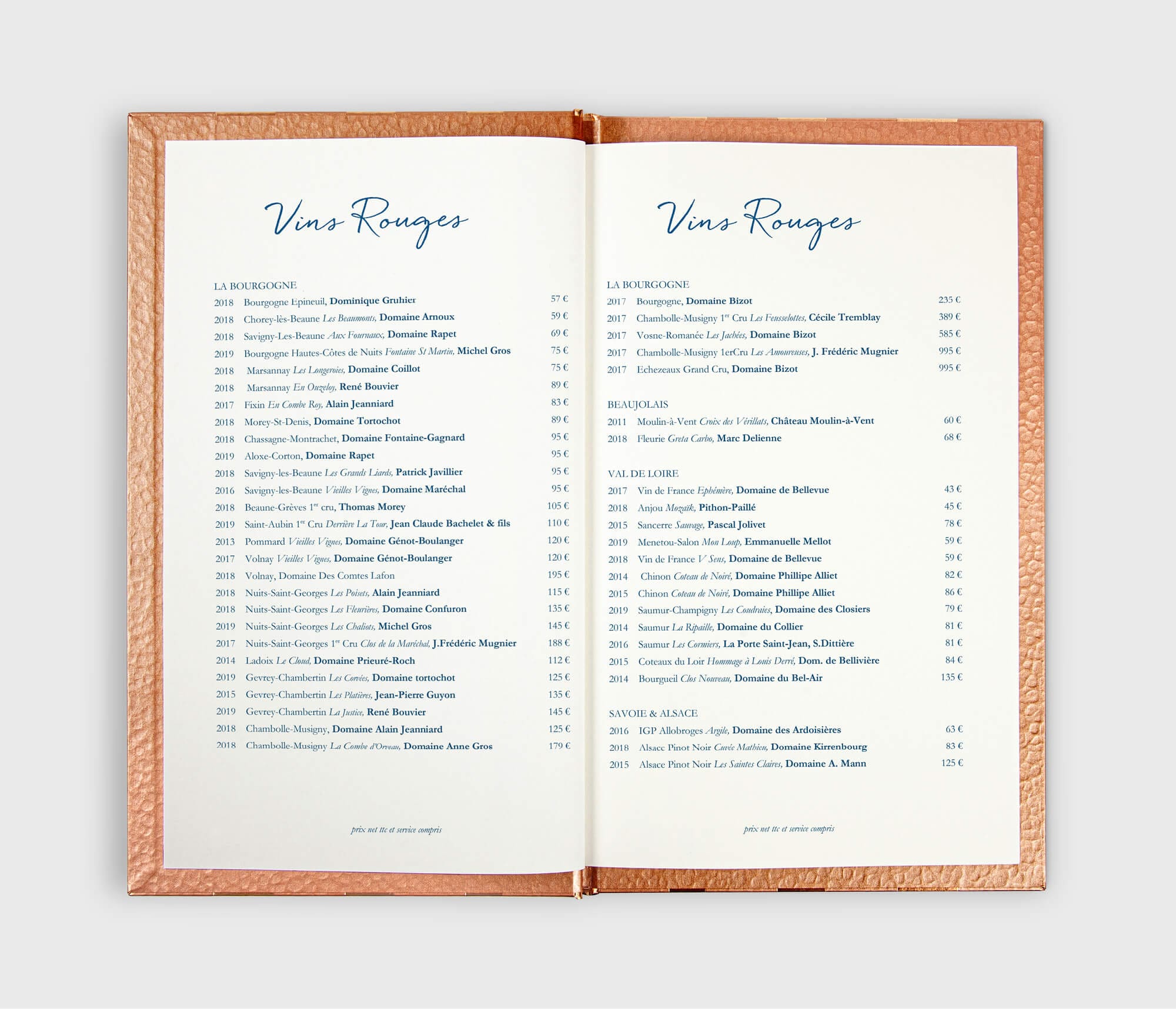 Ich&Kar conçoit pour le Chef étoilé Pierre Gagnaire un porte menu élégant et chic qui sublimera la carte des vins