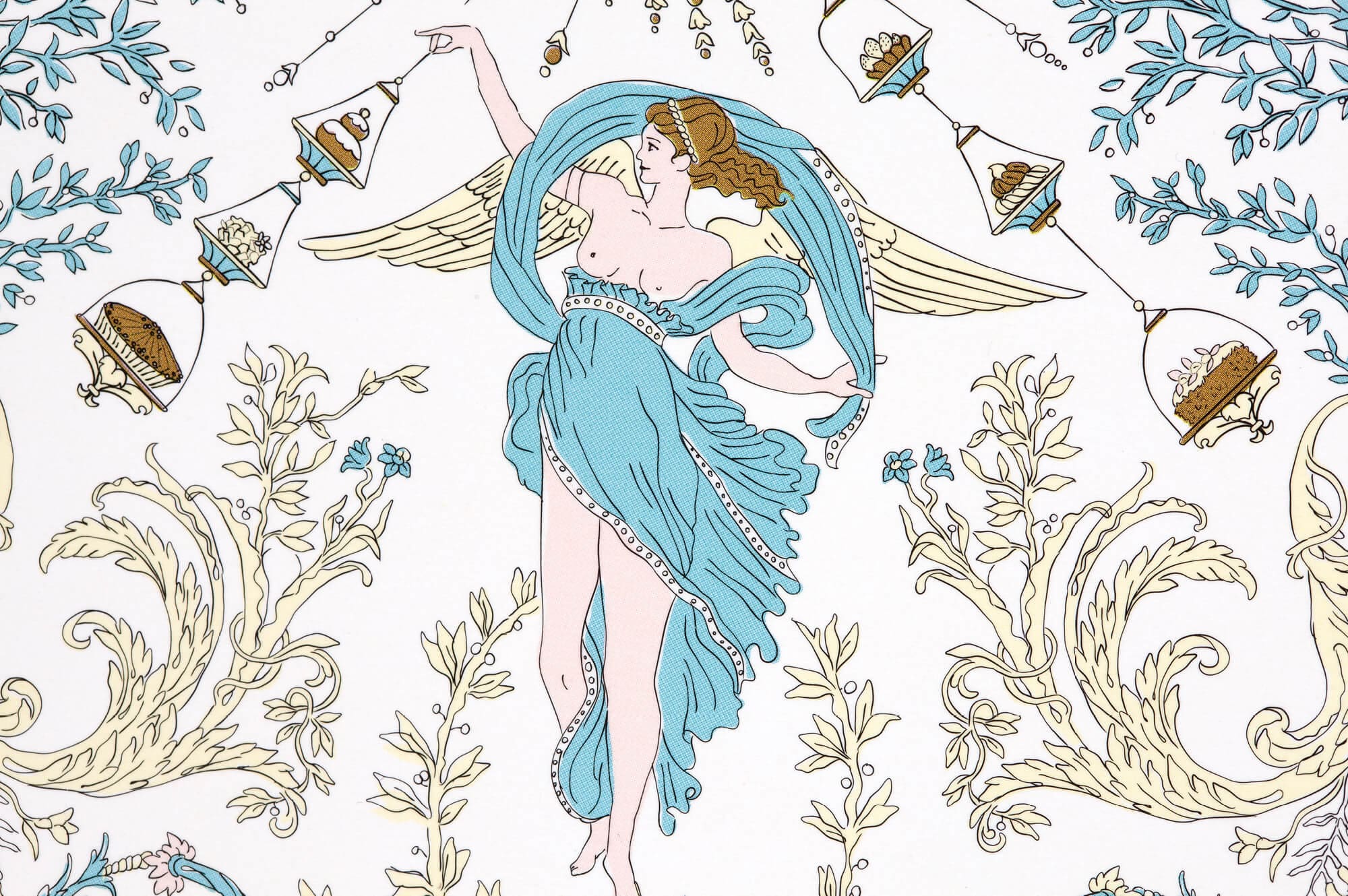 détails du calendrier de lavent 2022 …Un coffret romantique… Hommage à Bérain. Ich&Kar pioche dans sa collection de chiffres, tout en ornement.