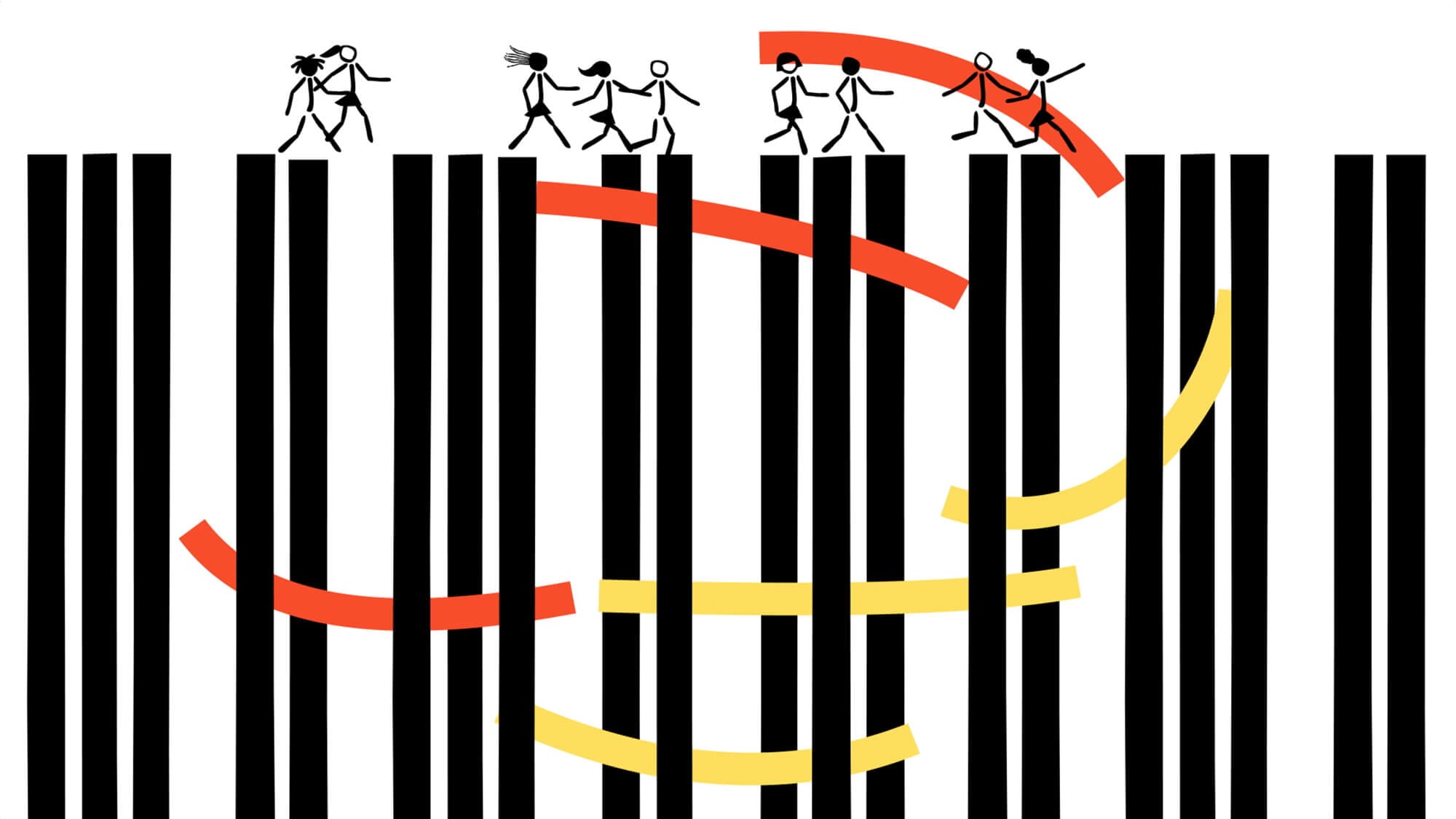 extrait scene final de la lyric video de Gauvain Sers avec Romance musique. tout en illustration noir et blanc signé ichetkar