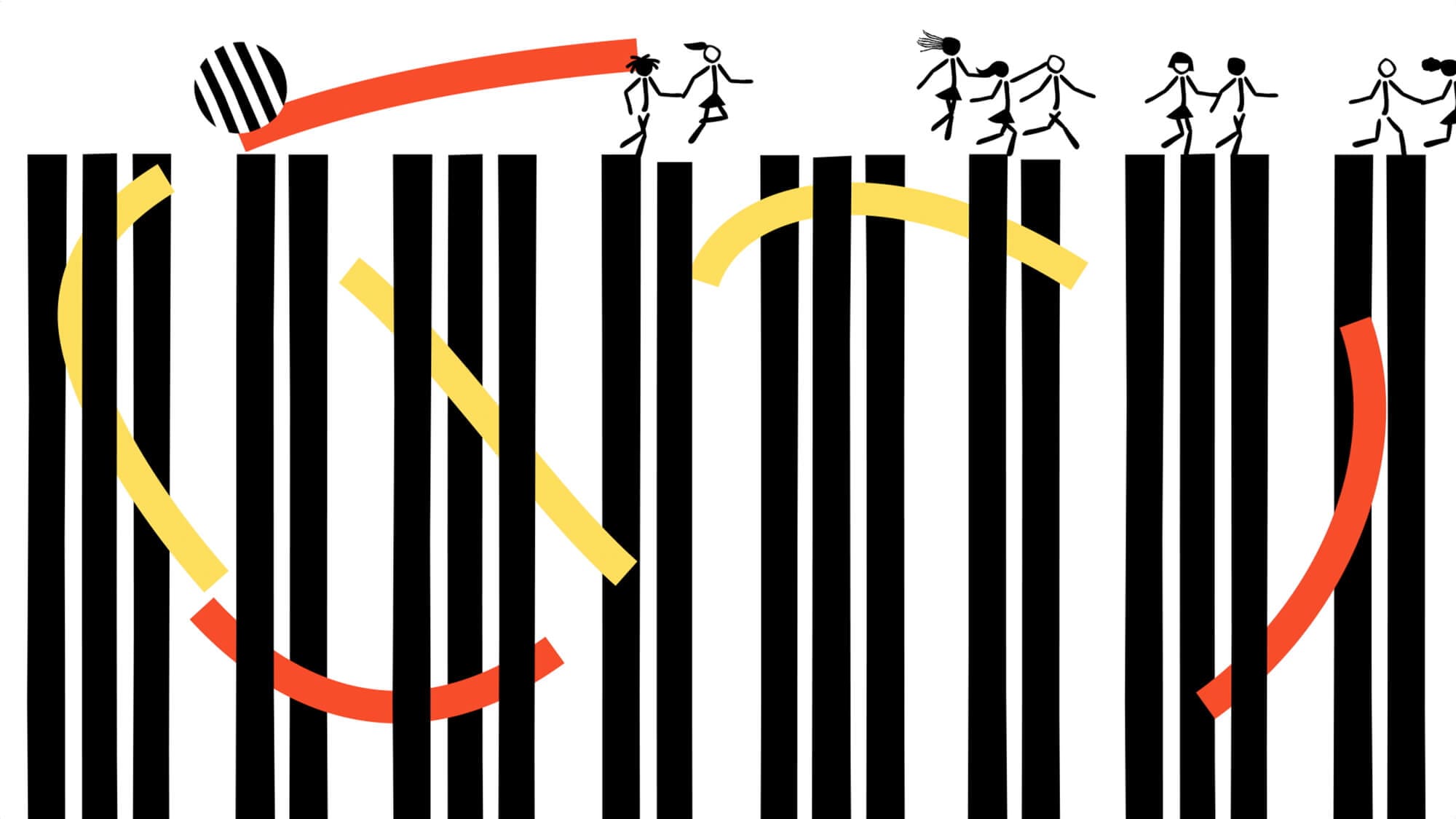 extrait scene final de la lyric video de Gauvain Sers avec Romance musique. tout en illustration noir et blanc naif et impactant, epure signé ichetkar