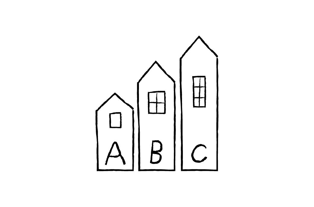 L'illustration des performances énergétiques dessiné par IchetKar pour le site internet de l'agence immobilière 21 juin.
