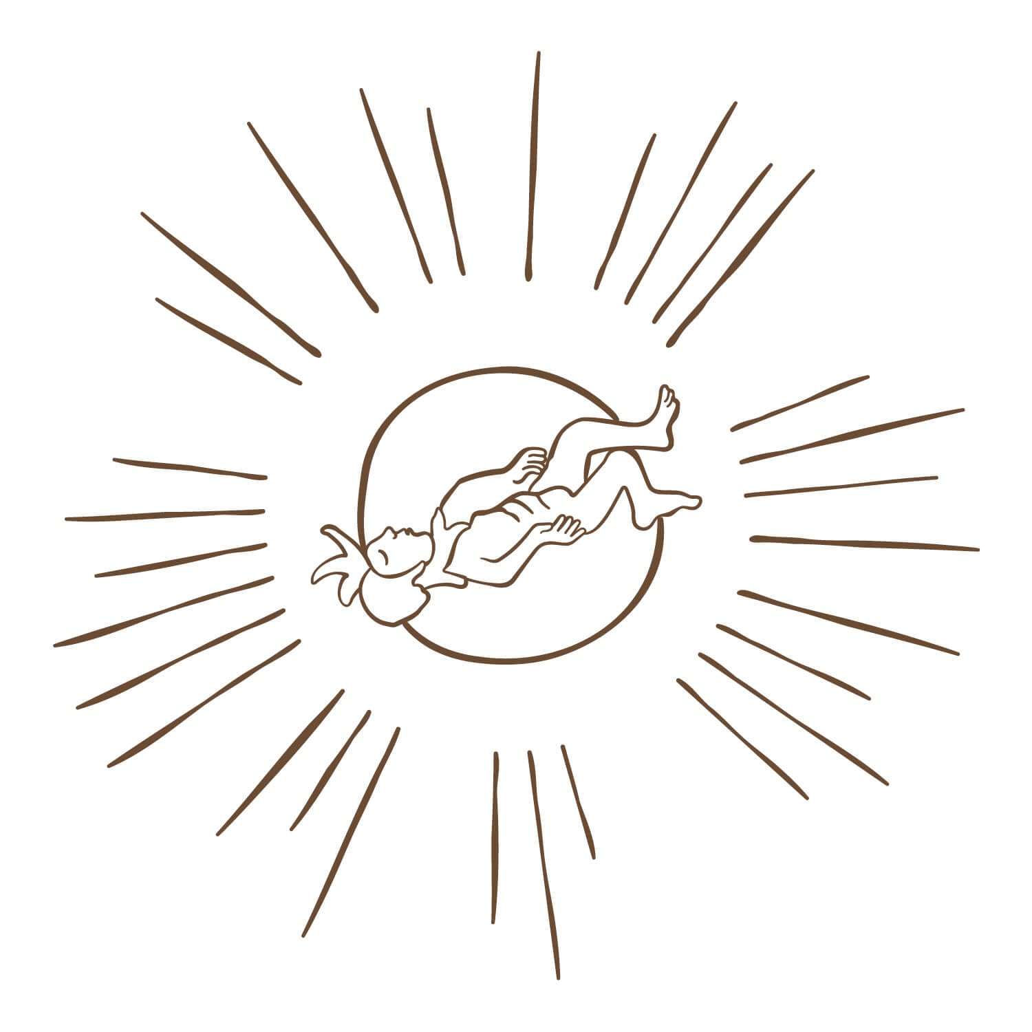 Le hiéroglyphe "Rebirthing of Godfather Sun" signe de feu par Ichetkar est un symbole aztèque empreint de la culture mexicaine, créé pour le spa Esperanza.