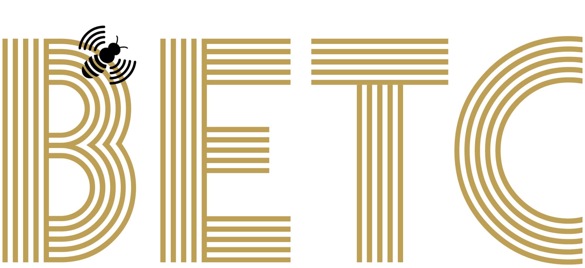L'identité de l'agence de publicité BETC, deux couleurs or et noir, une typographie vivante et une abeille libre comme l’air, design IchetKar