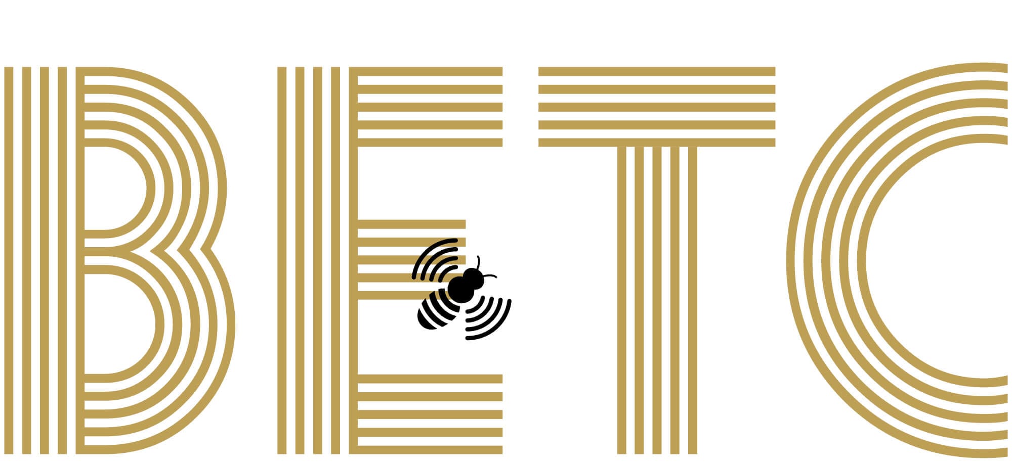 L'identité de l'agence de publicité BETC, deux couleurs or et noir, une typographie vivante et une abeille libre comme l’air, design IchetKar