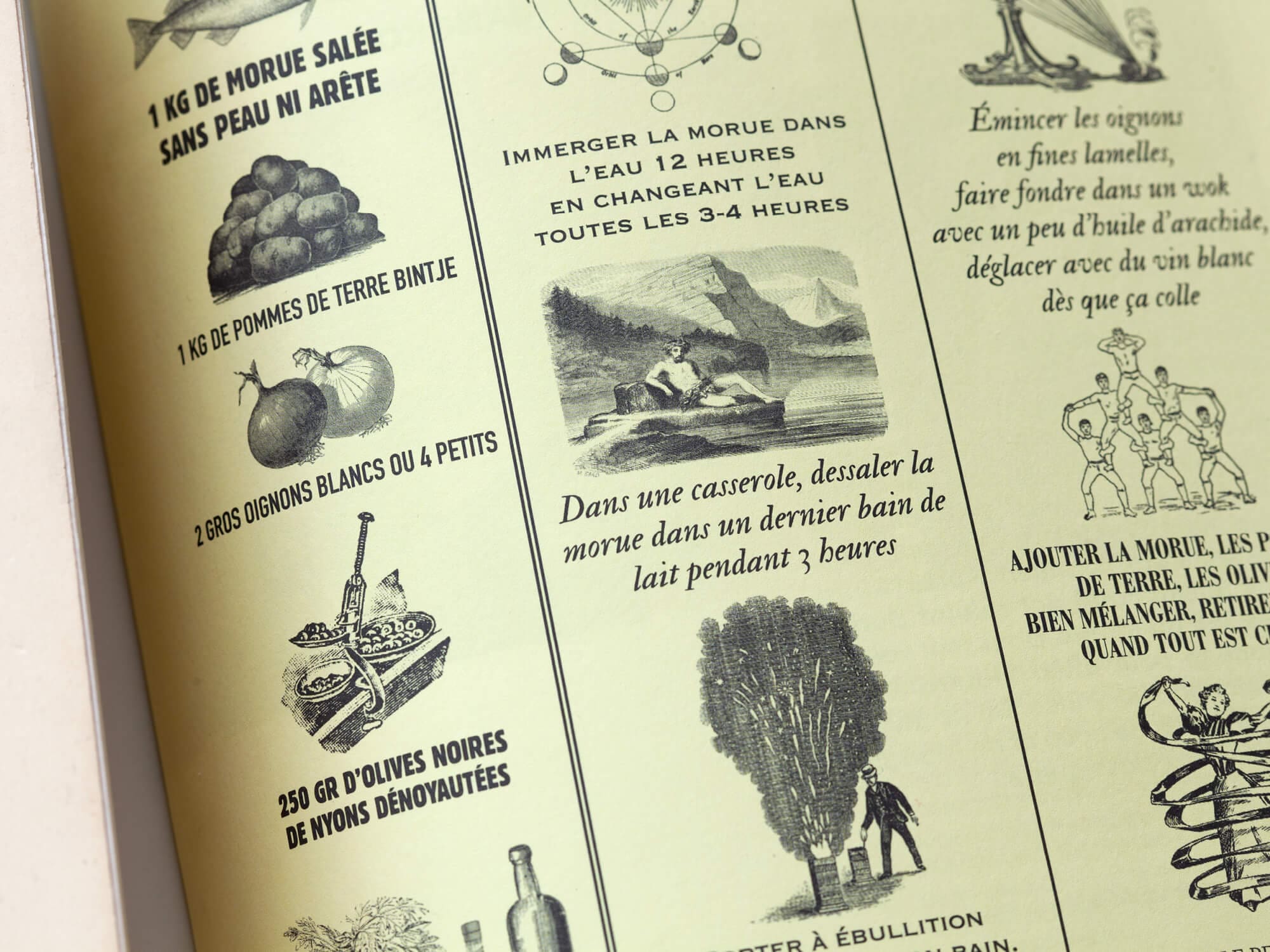 "dans une casserole, dessaler la morue dans un dernier bain de lait pendant 3 heures details de la morue d'Arnaud, bacalhau a gomes de sa zoom sur la page de la recette du jardinier arnaud maurieres design ichetkar