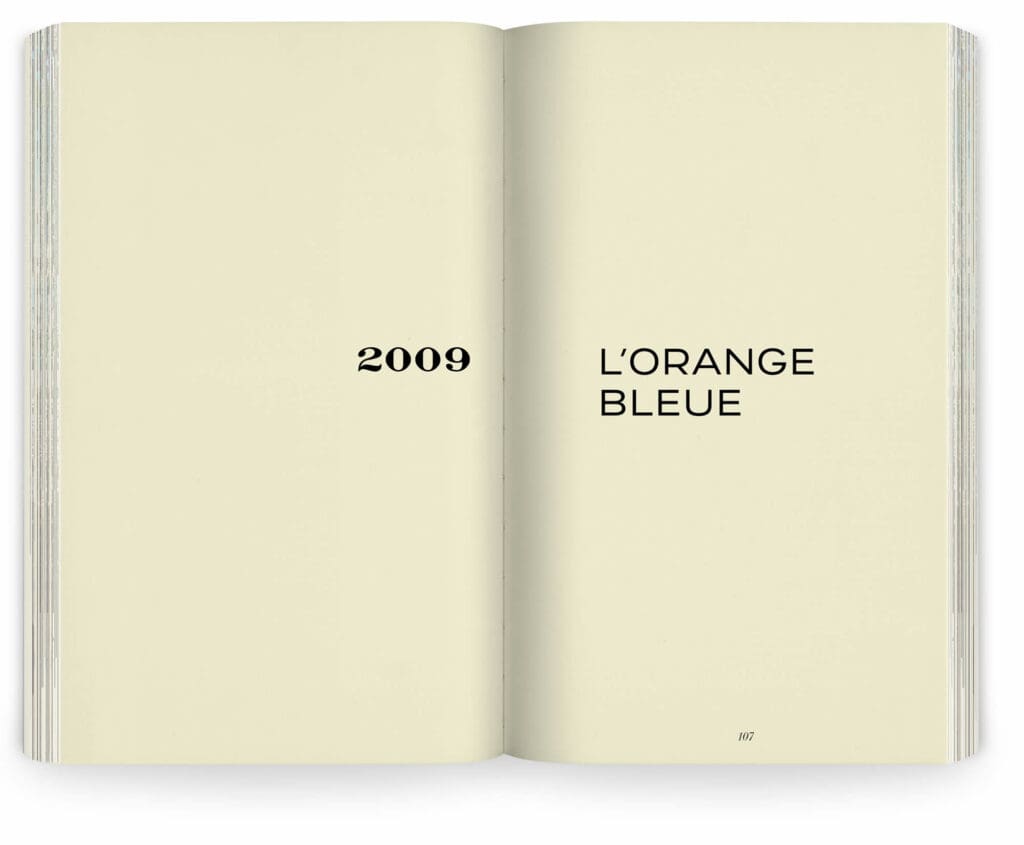 Double page de titre pour le jardin L'Orange Bleue réalisés par Ossart + Maurières, design IchetKar