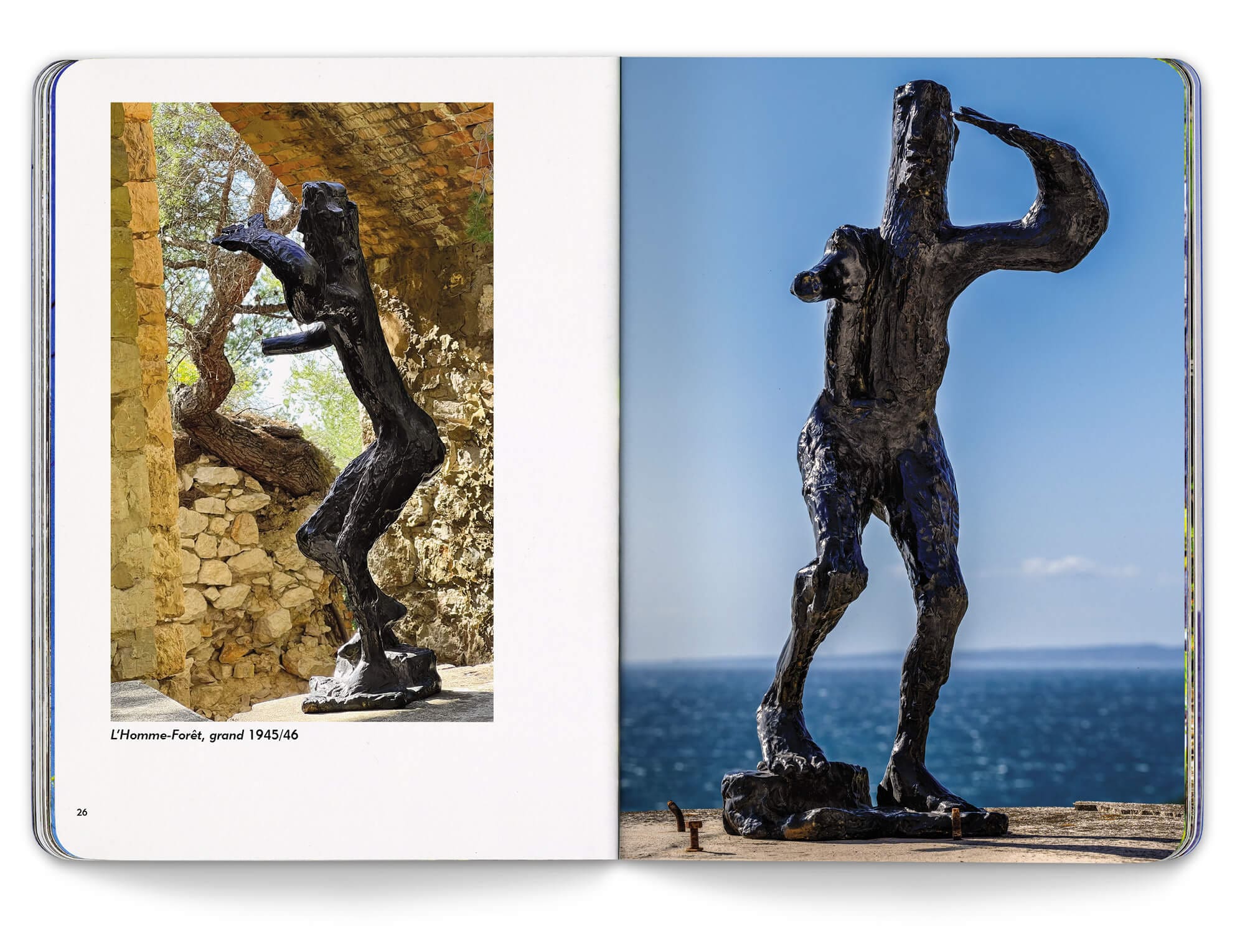 Photographie de L'Homme-Forêt, une des nombreuses sculptures de Germaine Richier exposé à la Friche de l'Escalette à Marseille, maquette et mise en page du livre d'artiste par IchetKar