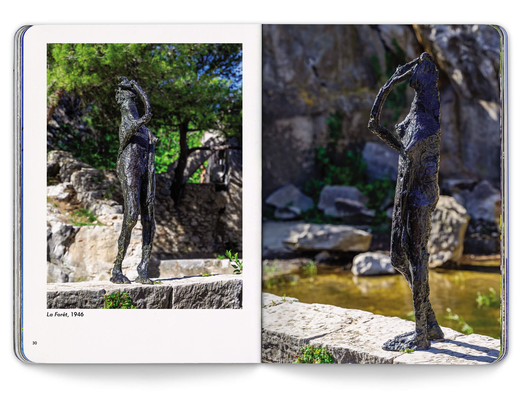 La sculpture La forêt de Germaine Richier présentée à la Friche de l'Escalette pour l'exposition été 2024, design du catalogue d'artiste par IchetKar