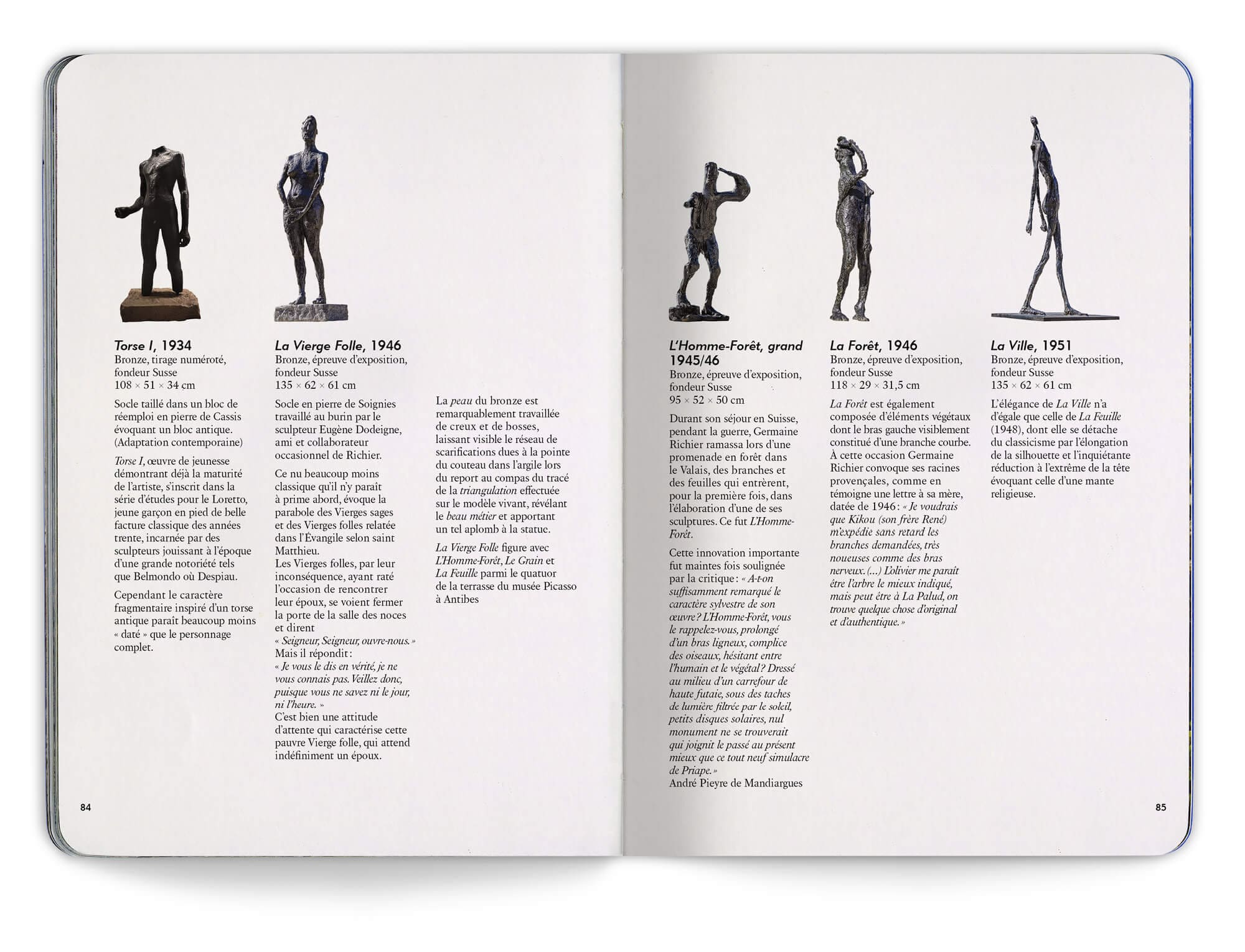 Inventaire des sculptures de l'artiste Germaine Richier pour le livre d'art, direction artistique IchetKar